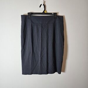 NWT ANN TAYLOR Womens‎ 14 Solid Gray Side Zip Lined Wool Blend Pencil Skirt